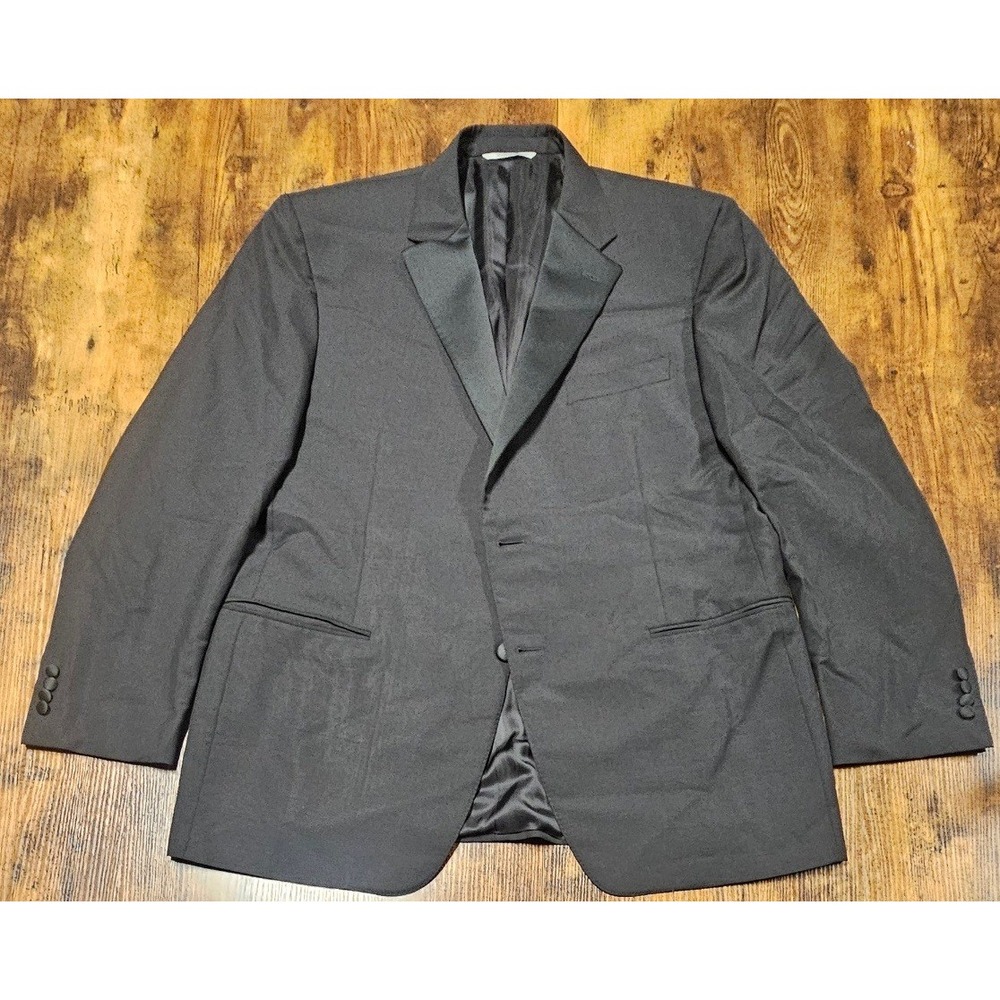 Canali Mens Black Tuxedo Blazer Jacket Peak Lapel Two Button Made in Italy
